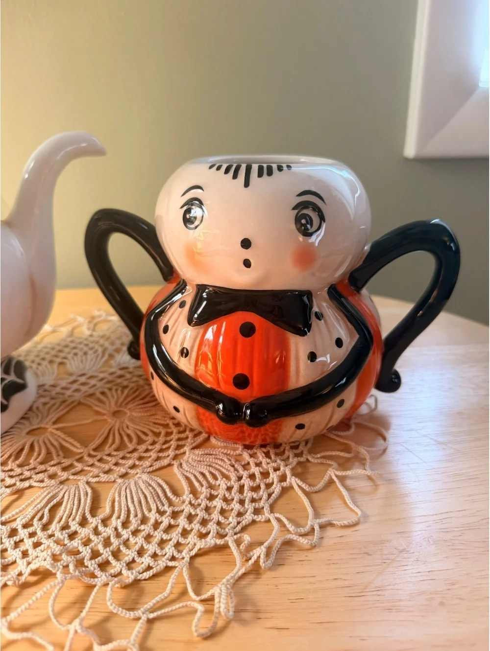 Johanna Parker Halloween Teapot and Spider Mug Set